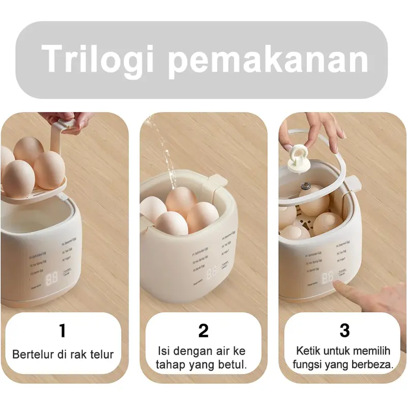 ๐ฅโจ Telur Sempurna Setiap Kali SIMMO Smart Egg Steamer - Letak Telur โข Tekan Butang โข Terus Siap Tanpa Gagal - ๐ฅ Produk Paling Laris Minggu Ini