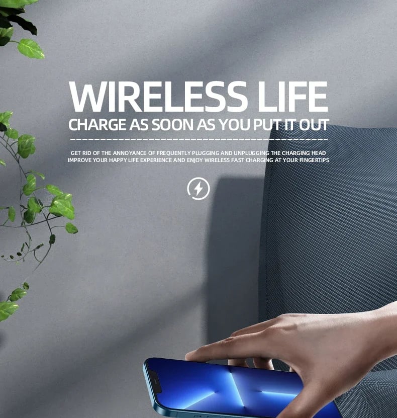 4 in1 Alarm Clock with Wireless Charging /Wireless Speaker/Night Light & Temperature Display